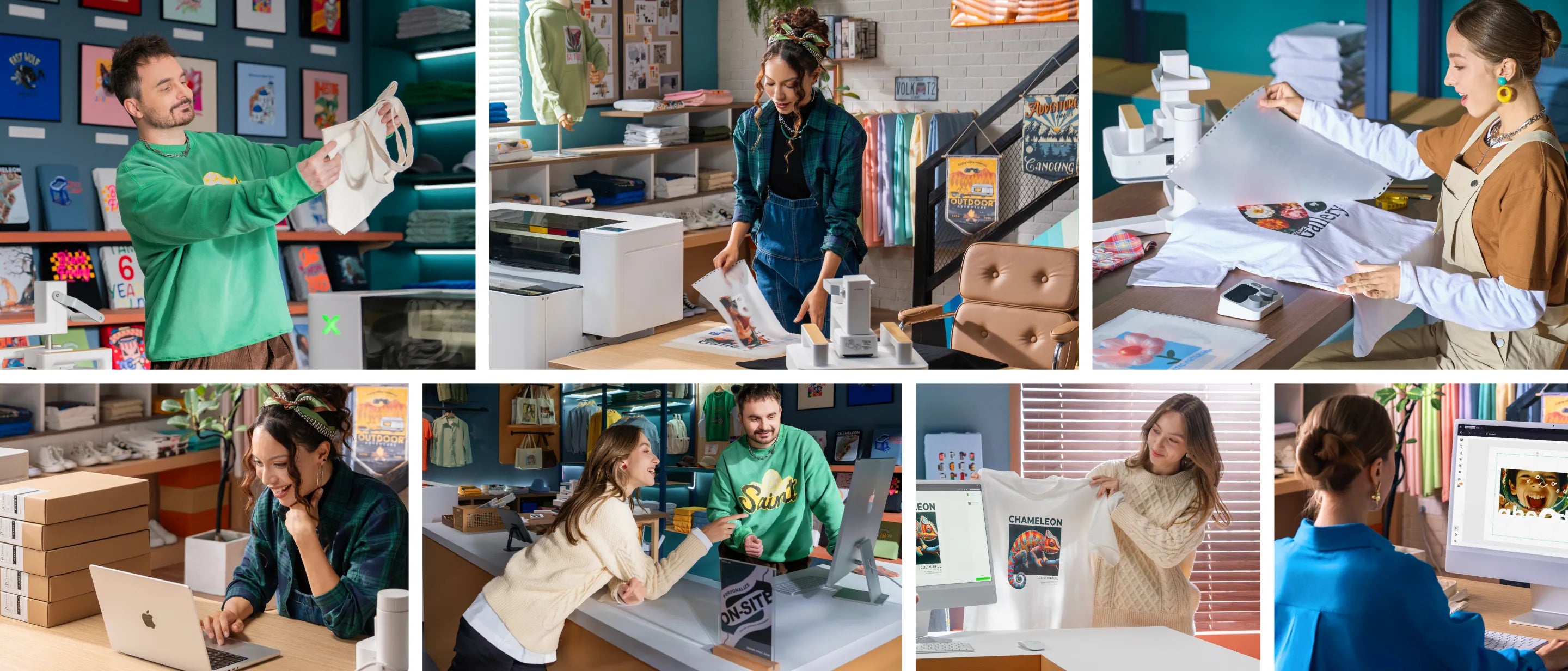 xTool 紡織DTF膠片直噴機 自我維護系統 循環攪拌 印表機會透過列印測試圖案定期檢查噴嘴。我們的 AI 攝影機會分析輸出結果，並啟動列印頭清潔功能以解決問題