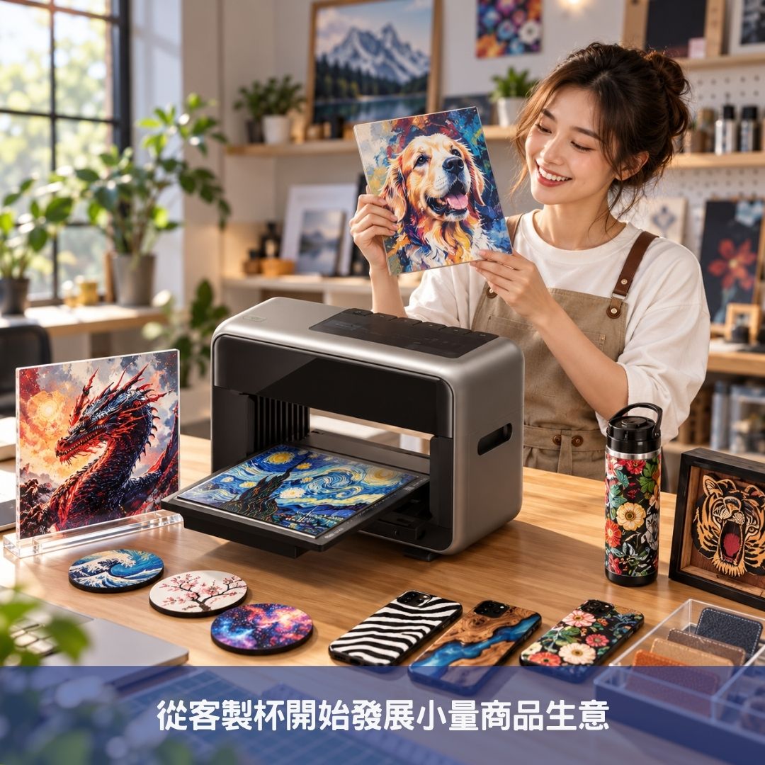 從客製杯開始發展小量商品生意